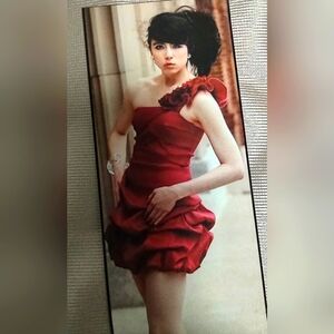 Elegant Red One-Shoulder Dress Forever 21 Vintage M NWT